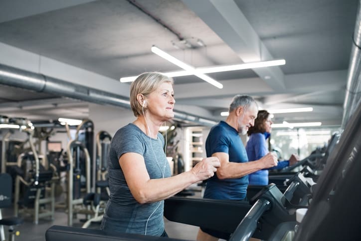 TLC Your Way Home Care Services | York County, Marion County, Florence / Darlington County | group of fit seniors on treadmills working out in gym