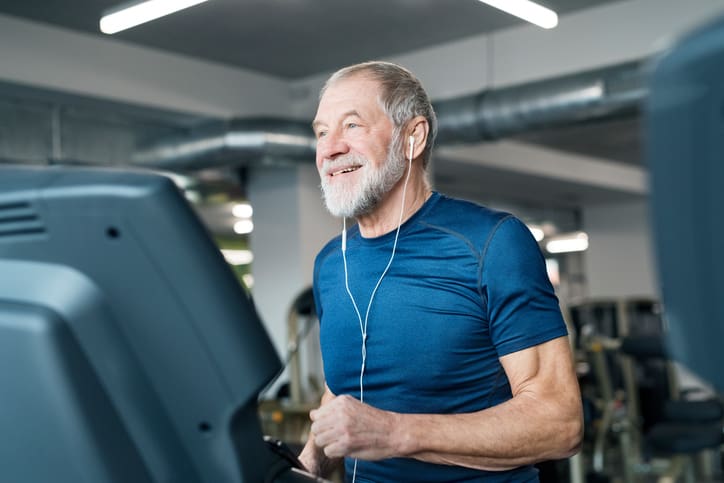 TLC Your Way Home Care Services | York County, Marion County, Florence / Darlington County | fit senior man on treadmill working out in gym