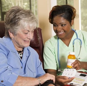 TLC Your Way Home Care Services | York County, Marion County, Florence / Darlington County | caregiver helping with medication